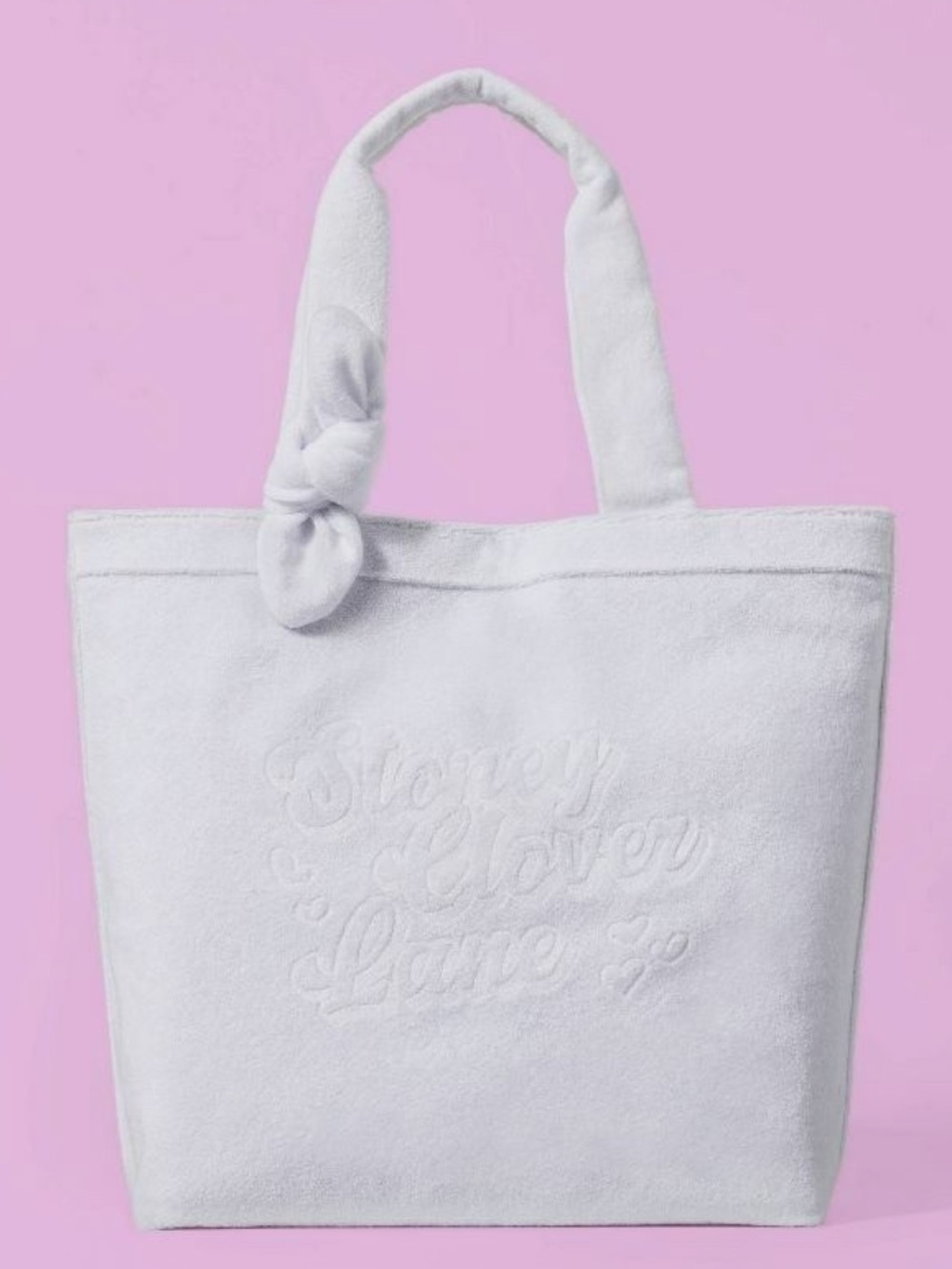 STONEY CLOVER x TARGET White Terry Cloth Tote Bag Embossed Logo Beach Bag 🏝️👜